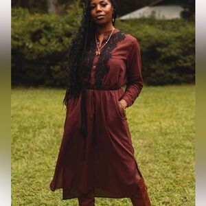 Ex Voto Ivy Caftan in Wine